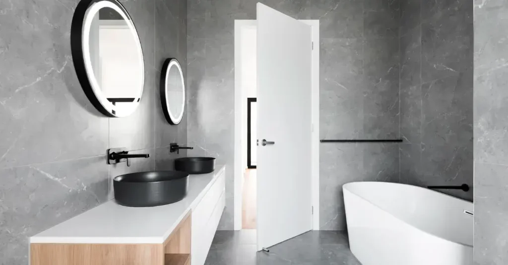 Masculine Bathroom Ideas: 10 Sophisticated Designs for the Modern Man 23 gray wall bathroom