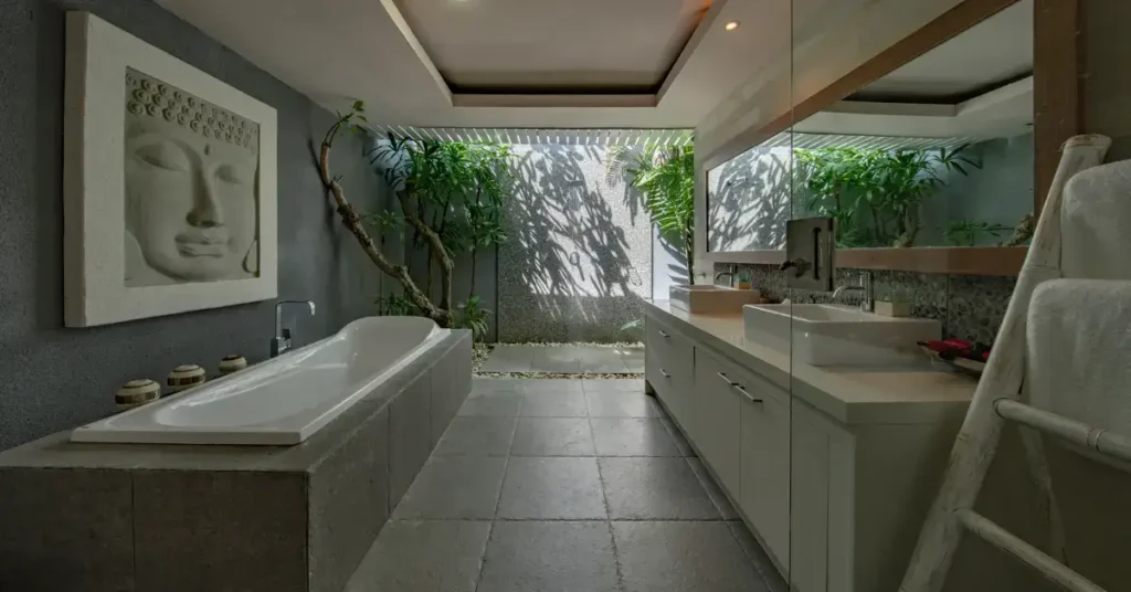 Masculine Bathroom Ideas: 10 Sophisticated Designs for the Modern Man 26 buddha touched bathroom