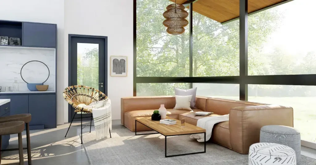 Create a Warm Masculine Living Room 2024: 5 Tips and Ideas 2 bright living room with big window