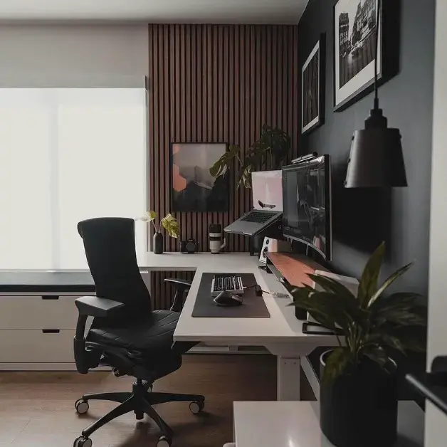 industrial masculine home office space