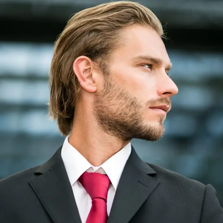30+ Blonde Hairstyles Mens 2024 You’ll Absolutely Love 9 slicked-back blonde hairstyle