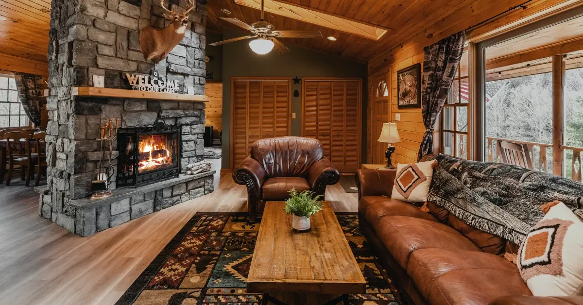 masculine living room rustic